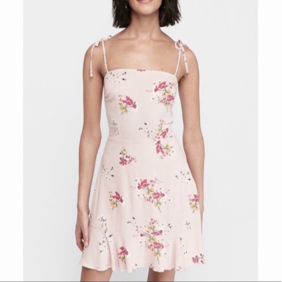 Express Pink Mini Floral Dress - Picture 1 of 3